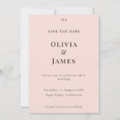 Blush Silk Pink Whispered Peta Photo Modern Floral Save The Date (Achterkant)