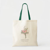 Blush Silver Floral Girl Dancer Academy Logo Tote Bag (Voorkant)