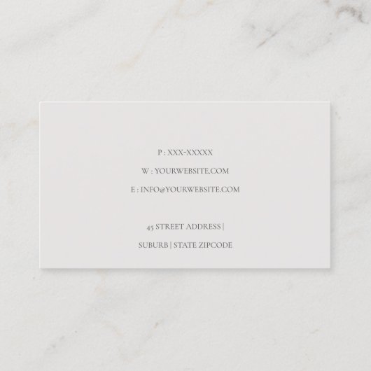 Blush Silver Floral Girl Dancer Academy Logo Visitekaartje (Achterkant)