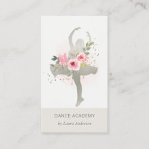 Blush Silver Floral Girl Dancer Academy Logo