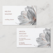 Blush Silver Magnolia White Business Card Visitekaartje (Voorkant / Achterkant)