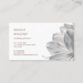 Blush Silver Magnolia White Business Card Visitekaartje (Achterkant)