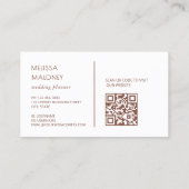 Blush Silver Magnolia White QR Code Business Card Visitekaartje (Achterkant)