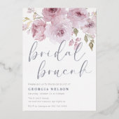 Blush & Silver Vrijgezellenfeest bruidsbrunch Folie Uitnodiging (Voorkant)