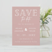Blush Simple Calligraphy Photo Save the Date (Staand voorkant)
