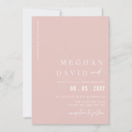 Blush Simple Elegant Modern Wedding Kaart