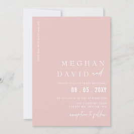 Blush Simple Elegant Modern Wedding Kaart