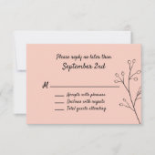 Blush Simple Floral Wedding RSVP (Voorkant)