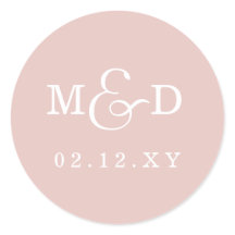 Blush Simple Modern Monogram Weddenschap