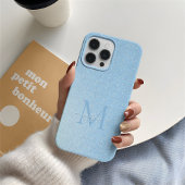 Blush Sky Blue Diamond Glitter Ombre Custom Chic Case-Mate iPhone Case