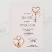 Blush sleutel naar mijn hart Vrijgezellenfeest Kaart (Voorkant / Achterkant)