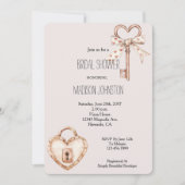 Blush sleutel naar mijn hart Vrijgezellenfeest Kaart (Voorkant)