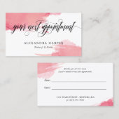 Blush Smudges - Kalligrafie Make-up Afspraak Afsprakenkaartje (Voorkant / Achterkant)