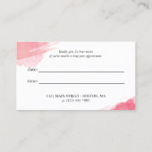 Blush Smudges - Kalligrafie Make-up Afspraak Afsprakenkaartje (Achterkant)