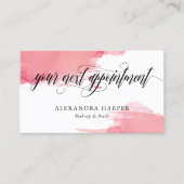 Blush Smudges - Kalligrafie Make-up Afspraak Afsprakenkaartje (Voorkant)