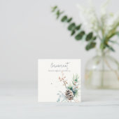 Blush Sneeuw Winter Berries Oorbel Stud Holder Vierkante Visitekaartje (Staand voorkant)