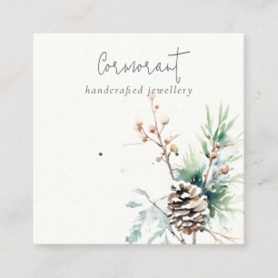 Blush Sneeuw Winter Berries Oorbel Stud Holder Vierkante Visitekaartje