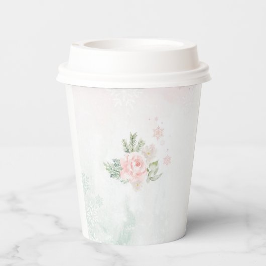 Blush sneeuwvlokken Baby de koude buitenkant Papieren Bekers (Achterkant)