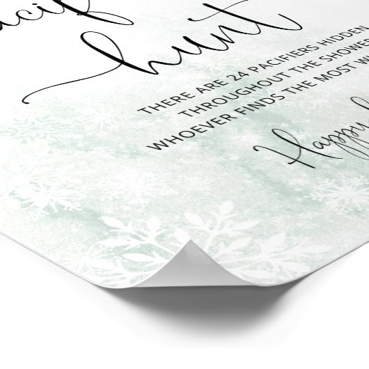 Blush sneeuwvlokken Pacifier jachtgame Poster (Hoek)