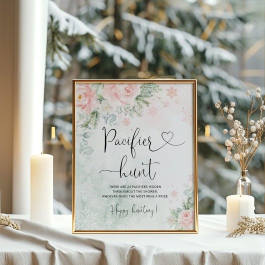 Blush sneeuwvlokken Pacifier jachtgame Poster