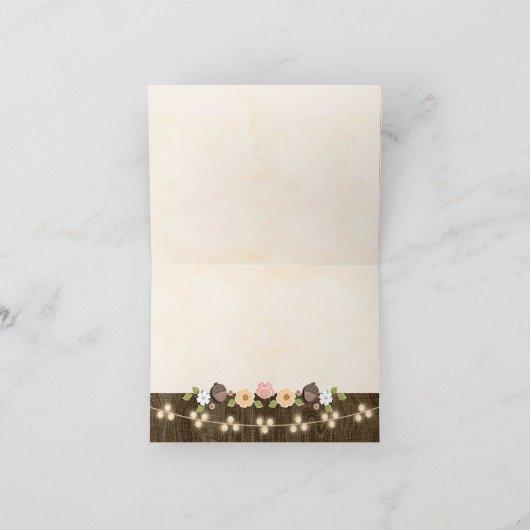 Blush snoer van lichten herfst roestig dank je wel bedankkaart (Binnen)