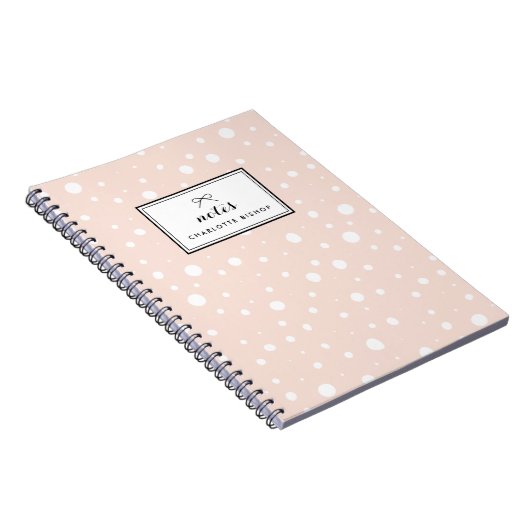 Blush Snow Drops Patroon Gepersonaliseerd Notitieboek (Rechterzijde)