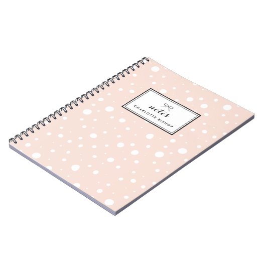 Blush Snow Drops Patroon Gepersonaliseerd Notitieboek (Linkerzijde)