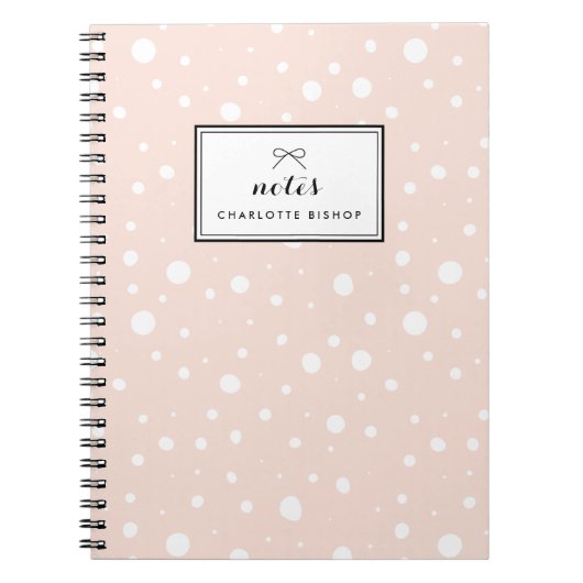 Blush Snow Drops Patroon Gepersonaliseerd Notitieboek (Voorkant)