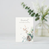 Blush Snow Winter Berries 2 Oorbel Stud Holder Visitekaartje (Staand voorkant)