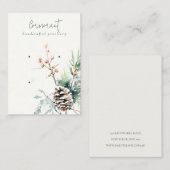 Blush Snow Winter Berries 2 Oorbel Stud Holder Visitekaartje (Voorkant / Achterkant)