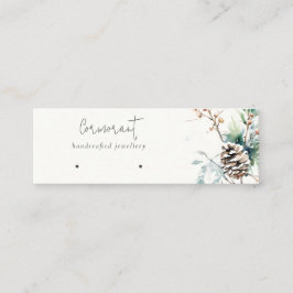 Blush Snow Winter Berries Hoops Loop Stud Holder Mini Visitekaartje