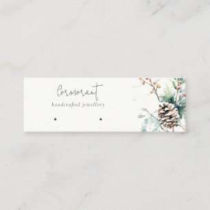 Blush Snow Winter Berries Hoops Loop Stud Holder Mini Visitekaartje