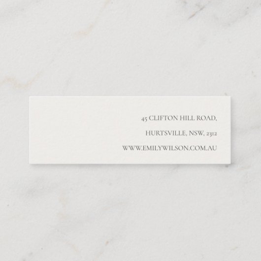 Blush Snow Winter Berries Hoops Loop Stud Holder Mini Visitekaartje (Achterkant)