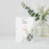 Blush Snow Winter Berries Logo Ketting Houder Visitekaartje (Staand voorkant)