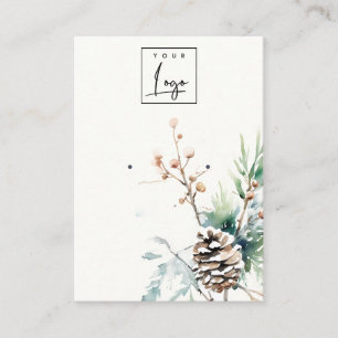 Blush Snow Winter Berries Logo Oorbel Stud Holder Visitekaartje