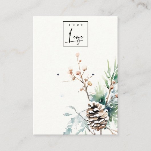 Blush Snow Winter Berries Logo Oorbel Stud Holder Visitekaartje (Voorkant)