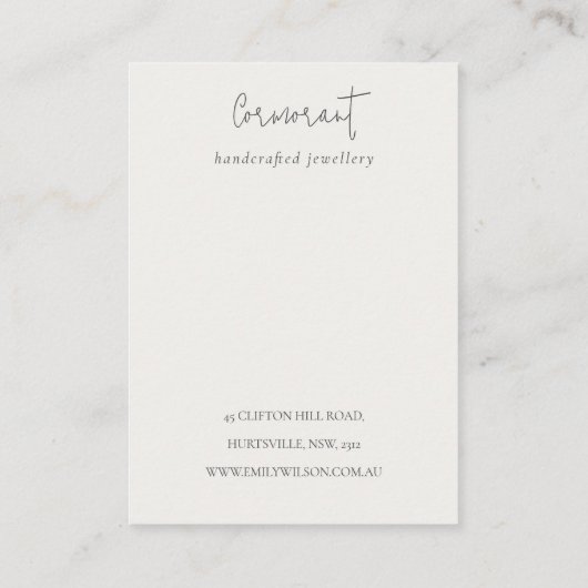 Blush Snow Winter Berries Logo Oorbel Stud Holder Visitekaartje (Achterkant)