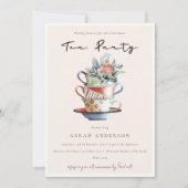 Blush Soft Stapelde bekertheeënfeest Bedankkaart (Voorkant)