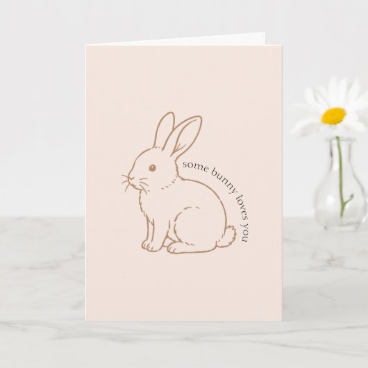 Blush Some Bunny Loves You Schets Kaart (Kleine Plant)