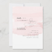 Blush Splash Elegant Bridal Shower Invitation Kaart (Voorkant)