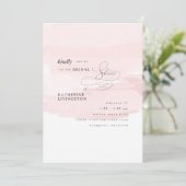 Blush Splash Elegant Bridal Shower Invitation Kaart (Staand voorkant)