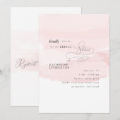 Blush Splash Elegant Bridal Shower Invitation Kaart (Voorkant / Achterkant)