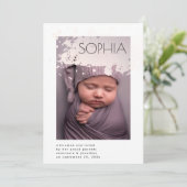 Blush Splash Title Minimalist Newborn Foto Aankondiging (Staand voorkant)
