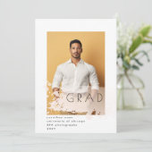 Blush Splash Title Minimalistisch Afstuderen Foto Aankondiging (Staand voorkant)