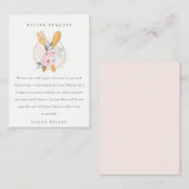 Blush Spoon Fork Floral Recipe Request Baby shower Informatiekaartje (Voorkant / Achterkant)