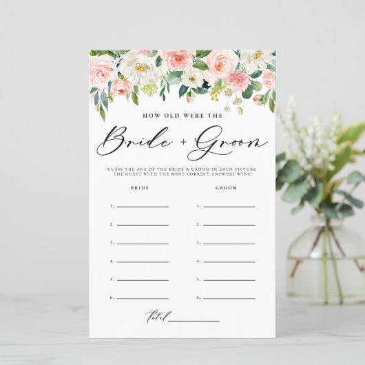 Blush Spring Bloemen Bruid en bruidegom Fotospel (Staand voorkant)