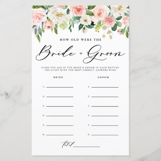 Blush Spring Bloemen Bruid en bruidegom Fotospel (Voorkant)