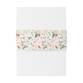 Blush Spring Bloemmotief | Uitnodigingen Wikkel (Achterkant Voorbeeld)