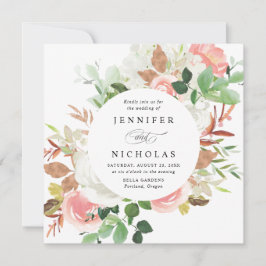 Blush Spring Bloemstuk | Cirkelvormige Trouwkaart Kaart