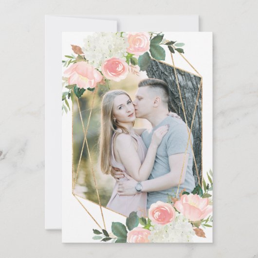 Blush Spring Bloemstuk | Foto Save The Date Kaart (Voorkant)